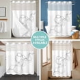 thumbnail image 5 of No Hook Shower Curtain with Snap in Liner, Abstract Minimalist Line on White Waterproof Bath Curtain Double Layers with See Through Top Window, Modern Art Hotel Shower Curtains 48x72in, 5 of 9
