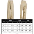 thumbnail image 2 of Pantalones Largos De Mujer Pantalones de algodón y lino ajustables con nudo de corbata sueltos para vacaciones (caqui XXL) Ygjytge para Mujer Caqui T XXL, 2 of 5