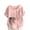 Pink, variant on Lovskoo Womens Floral Print Linen Blend Short Sleeve Button Up Shirt Casual Round Neck Top Lightweight Breathable Loungewear