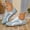 Blue, variant on Women's Sneakers Retro Faux Suede Low Top Colorblock Stripe Lace Up Flat Casual Walking Shoes Vintage Fashion Daily Sneakers Blue 7 Wide