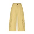 thumbnail image 3 of Up to 65% Off! Fmbrln Womens Summer Multipockets Cargo Capri Pants Fashion Casual Loose Solid Color Wide Leg Pants Lounge Travel Straight Leg Pants, 3 of 5
