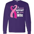 thumbnail image 3 of Inktastic Breast Cancer Awareness I Support My Wife with Pink Ribbon Long Sleeve T-Shirt, 3 of 5