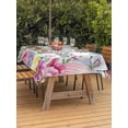 thumbnail image 4 of 54x80 Inch Outdoor Tablecloth with Umbrella Hole Zipper Rectangle Easter Rectangular Tablecloths Outside Waterproof Colorful Flowers Eggs Tulips Daisy Pastoral Floral Patio Table Cover for Picnic, 4 of 8