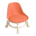 thumbnail image 3 of Siège Roulant Bas avec Roues Coussin Tabouret de Pédicure pour Entraînement Physique Bureau Salon Orange, 3 of 8
