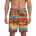 thumbnail image 3 of Lsque Vibrant Autumn Forest Hues Mens Sleep Pajama Shorts,Short Pajama Pants, Cotton Ultra-Soft Knit-Small, 3 of 9