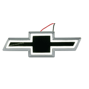 Custom Install Parts Front Grille Textured Black Bowtie with White LED Emblem Compatible with Chevy Silverado 1994-1999, Replacement for GM Part 12542999 and 15686146
