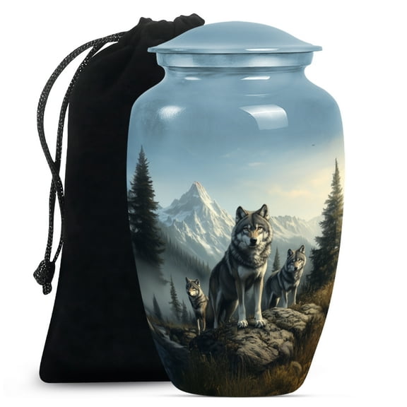Wolf Urn for Ashes for Women, Large Urn for Adult Female Ashes, Cremation Urns for Human Ashes Adult Man, Funeral Urns for Ashes (Size - 10inch)