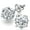 A-White Round, variant on 18k White Gold Plated Simulated Diamond Stud Earrings Screw Back Sterling Silver Cubic Zirconia Stud Earrings Set 4 Millimeters-8 Millimeters
