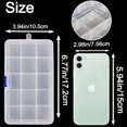 thumbnail image 2 of DARUITE Plastic Organizer Box Small Clear Storage Containers with Lid Adjustable Compartments Organizers for Tool, Jewelry, Tackle, Earring, Craft, Beads - 4PCS, 15 Grids, 2 of 6
