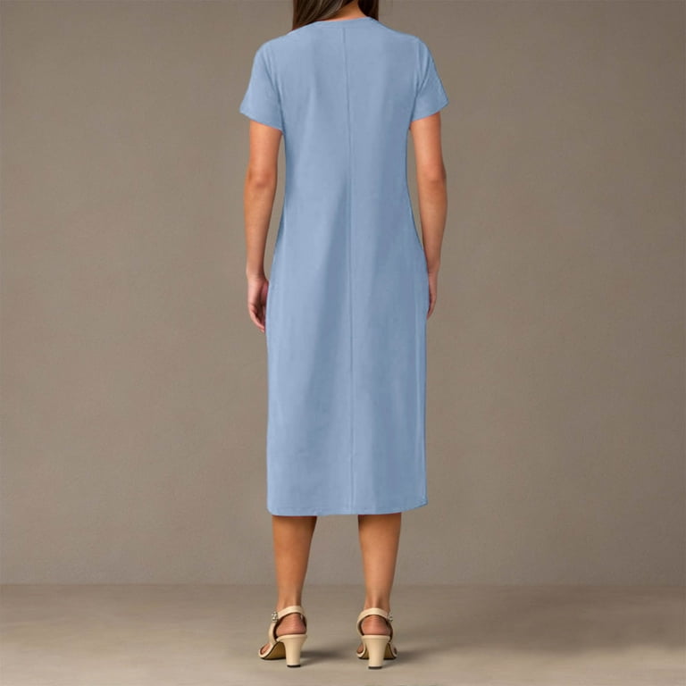 pact fit & flare dress Samira Light Blue Sparkly Mermaid Maxi Dress with Slit