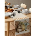 thumbnail image 6 of Ldtrchee Fall Squirrel Table Runner 36 Inches, Thanksgiving Pumpkins Maple Leaf Rustic Bed Runner Dresser Scarves Tabletop for Indoor Outdoor Parties/Ceremony/Banquet, 13"x 36", 6 of 8