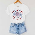 thumbnail image 6 of Clearance Tops under $5! Yrmaups Women Summer Blouse Patriotic Round Neck Short Sleeve USA Stars Blouses Independence Day Red White and Blue 2025 T-shirts Clothes, 6 of 7