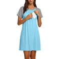 thumbnail image 5 of Diufon Nursing Dresses Breastfeeding 3 in 1 Labor/Maternity/Nursing Short Sleeve Round Neck Maternity Nightgown, 5 of 9