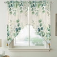 thumbnail image 5 of Eucalyptus Leaves Daisy Swag Valances for Windows 2 Pack Summer Farmhouses Vintage Swag Kitchen Curtains 63 Inches Long Rod Pocket Short Window Treatment for Kitchen Bathroom 36"x63", 5 of 9