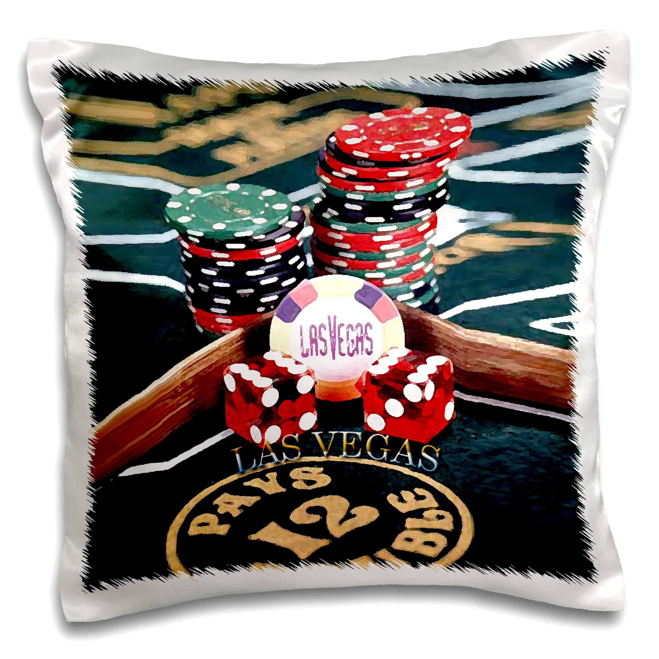 3dRose Las Vegas Pillow Case, 16 by 16inch