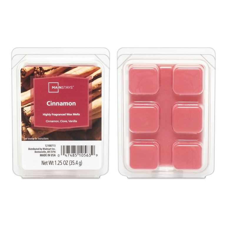 Mainstays Cinnamon Wax Melts 6 Cubes 1.25 oz with Cinnamon, Clove