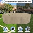thumbnail image 4 of Waterproof Curved Outdoor Sectional Cover - UV Resistant Windproof Patio Sectional Sofa Covers for Deck, Lawn and Backyard, Heavy Duty Furniture Covers (150Lx36Dx38Hx112FL, Camel), 4 of 15