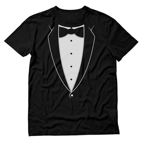 Tuxedo Shirt for Men – Classic Printed Suit & Bow Tie Tuxedo T-Shirt, Perfect for Halloween, Weddings, Bachelor Parties, and Formal Events