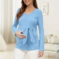 thumbnail image 2 of UAYOTSE Women's Maternity Shirts Short & Long Sleeve Tie Front Maternity Tops,Sizes S, 2 of 9