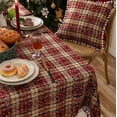 Fennco Styles Classic Plaid Snowflake Holiday Tablecloth 56" W X 56" L