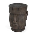 thumbnail image 3 of Outdoor Side Table,Easter Island Moai Statue Pedestal End Table Stool,For Home Patio Deck Sunroom Garden Balcony Yard Lawn,Light Grey Color, 3 of 11