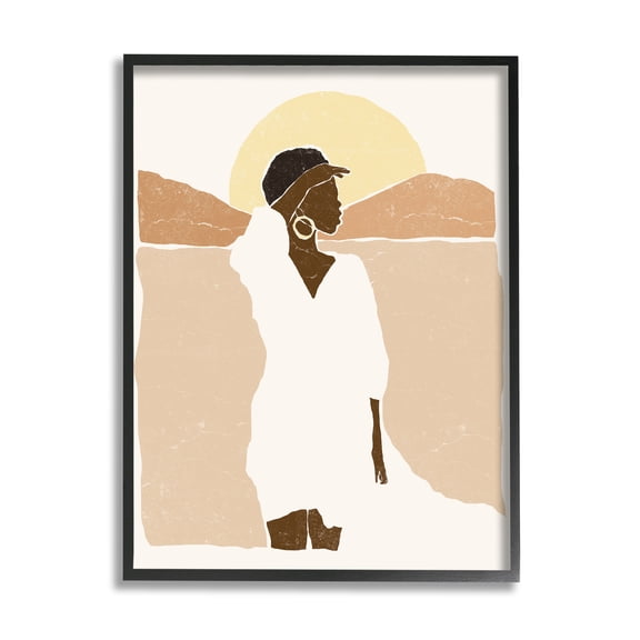 Stupell Indtries Woman Gazing Across Canyon Desert Sunrise Landscape,11 x 14,Design by Yuyu Pont