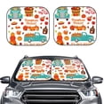 thumbnail image 6 of Lsque Fall Pumpkins 2 PCS Windshield Sun Shade | CarFoldable Window Covers | Car Accessories Reflect UV for Universal Cars SUV Truck | Medium, 6 of 7