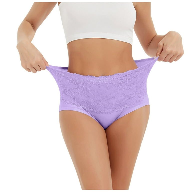 Gubotare Womens Boxer Briefs Womes Lace Underwear Panties Soft SeamlessTrim  Briefs Hipster Panties For Ladies,Purple 6XL 