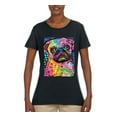 thumbnail image 3 of Funny Neon Pug | Dean Russo Art Animal Lover Womens T-Shirt, Black, XX-Large, 3 of 6