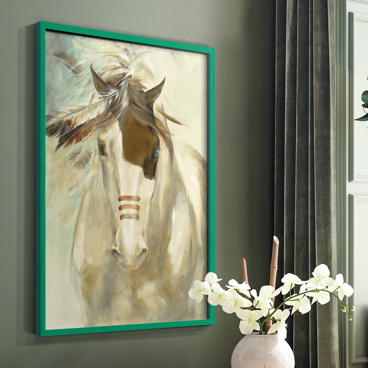 Warrior Framed Print in Green Solid Wood 11 x 14 Framed Print