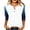 Navy, variant on Gytharion Women's Ombre Henley Shirts 3/4 Raglan Sleeve Loose Color Block Casual Tops Button Placket Sporty Printed Tees for Spring and Summer