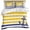 Yellow, variant on 3 Piece Yellow Striped Duvet Cover Set California King,Microfiber Comforter/Quilt Cover with Corner Ties and 2 Pillowcases,Navy Blue Nautical Anchor Geometric All Season Bedding with Zipper Closure