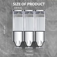 thumbnail image 3 of EHORIA 3-in-1 Quadrate Dispensers for The Shower,Shower soap Dispenser,Conditioner Dispenser, Shampoo Dispenser,No Drilled Wall Mounted Distributor,Hotel,Bathroom,Home (Triple, Colorless) C95, 3 of 3