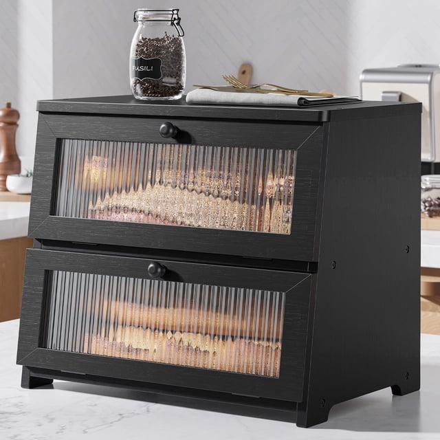 Kitsure Bread Box - Wooden Bread Box for Kitchen