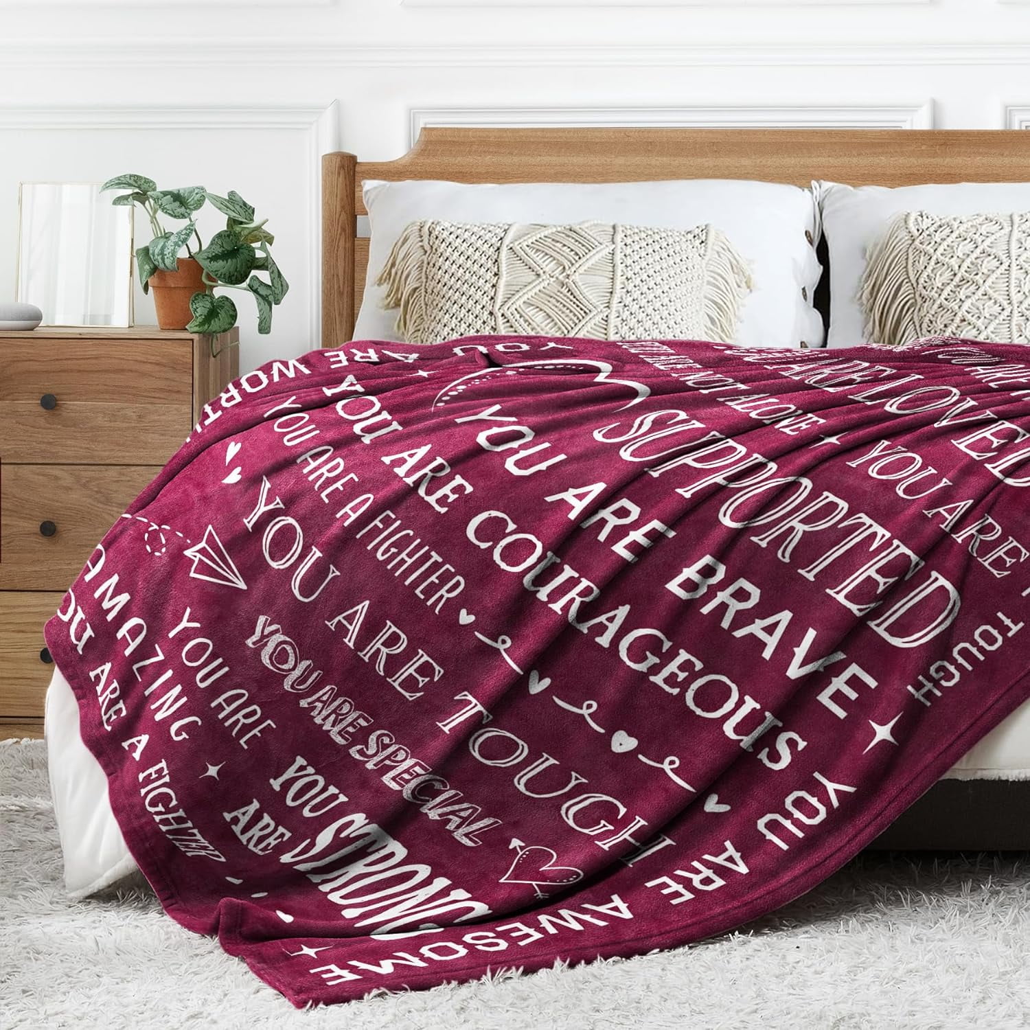 Blanket Gifts for Women Men Get Well Blanket Inspirational Gifts for Her Him Feel Better After Surgery Present Thinking of You Birthday Gift for Mom Grandma Sister Friend 60'' x 50''