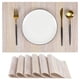 thumbnail image 1 of Juego de 6 manteles individuales tejidos color beige, resistentes al calor, impermeables y fáciles de limpiar, tapetes sintéticos duraderos para mesa de comedor para cocina, restaurante y, 1 of 7