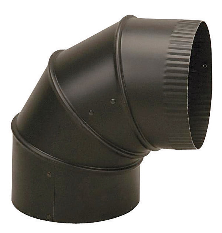 Imperial Manufacturing Group BM0016 8' Black 90° Adjustable Stovepipe Elbow