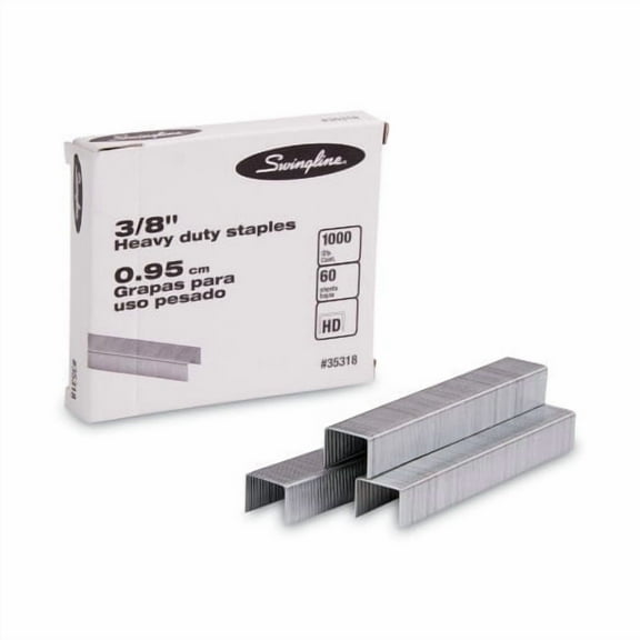 Swingline S.F. 13 Heavy-Duty Staples, 0.38" Leg, 0.5" Crown, Steel, 1,000/Box, Each