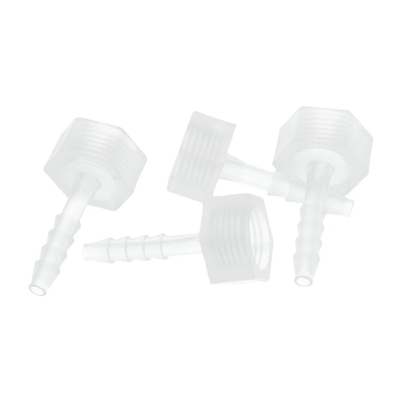 Accesorio de barbado hembra GTH de 15/64" para manguera ID de 1/4" para acuarios, plástico transparente, 4 piezas