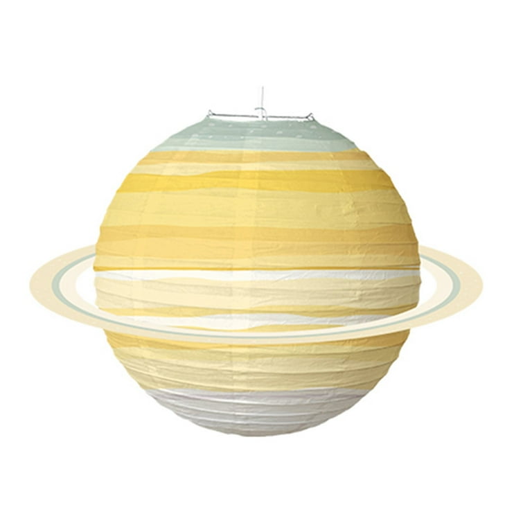 Vorkoi Planet Paper Lanterns, Solar System Space Theme Lantern Hanging Decorations for Kids Room Birthday Party Favors,1PC, Size: 12, Beige