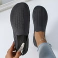 thumbnail image 2 of Hopeusnice Flats Shoes for Women Trendy Non-Slip Cloth Materials Summer And Fall Shoes Closed-Toe Sandals Flat Heel Soft Breathable Women's Flats Shoes Round Toe Vacation Shoes Dark Gray 39, 2 of 4