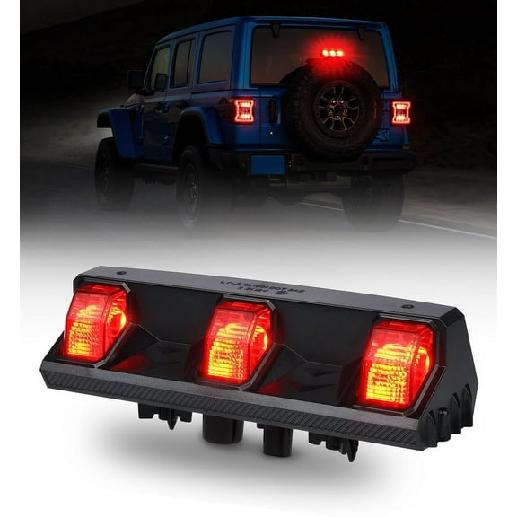 Xprite Upgrade LED Third Brake Lights Compatible with Jeep Wrangler JL JLU 2018-2022, DOT Approved High Mount Stop 3rd Tail Light