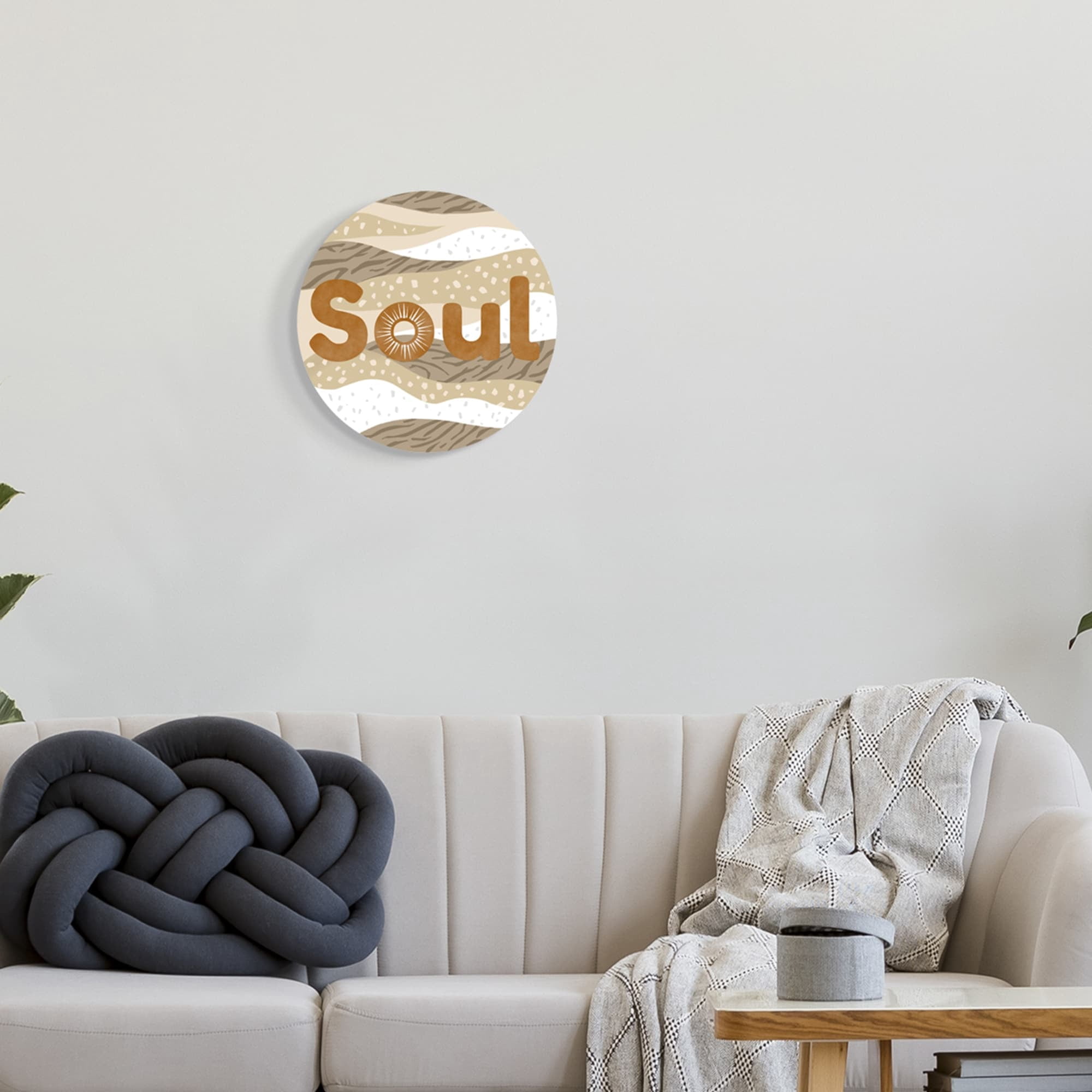 Stupell Industries Soul Typography Meaningful Layered Patterns Neutral Tones Graphic Art Unframed Art Print Wall Art, Design by Ziwei Li