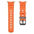 thumbnail image 2 of Band for Samsung Galaxy Watch Ultra 47mm (2025/2024), Soft Silicone Strap with Metal Buckle & Security Loops, Adjustable Breathable Anti-Scratch Wristband for Galaxy Watch Ultra 47mm, Orange, 2 of 5