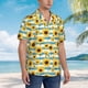 thumbnail image 3 of Fotbe White Blue Striped Sunflower Camisa Hawaiana para Hombre Unisex – Camisa Casual de Verano con Botones de Manga Corta de Algodón y Lino,Large, 3 of 7