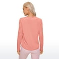 thumbnail image 2 of LNGOOR CRZ YOGA Automne Hiver Coton Pima Entraînement Chandails à Manches Longues pour Femmes Athlétique Col Rond YOGA Hauts Décontractés T-Shirt Uni, 2 of 7