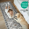 thumbnail image 6 of TECHVIDA 2'x8' Hallway Runner Rug Boho,Non Slip Machine Washable Rugs for Hallway Kitchen,Grayish Brown, 6 of 10