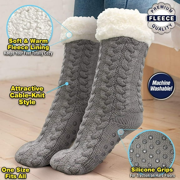 As Seen On TV Huggle Unisex Slipper Socks, Non-Slip, Plush, Indoor Warm