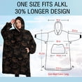 thumbnail image 4 of Oversized Wearable Blanket Hoodie,Black Butterfly Orange Line Pattern Sherpa Blanket Hoodie with Super Pockets,Super Warm Fuzzy Pullover for Women & Men, 4 of 6