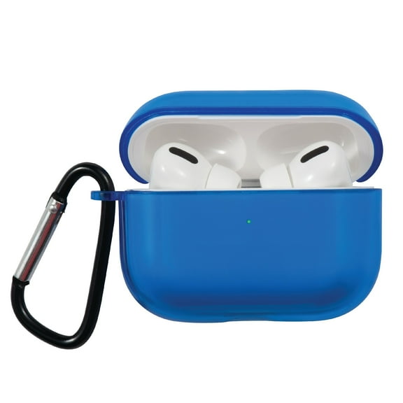 For Apple AirPods Pro Case, Protective Cover with Keychain for Women Men, Clear Blue